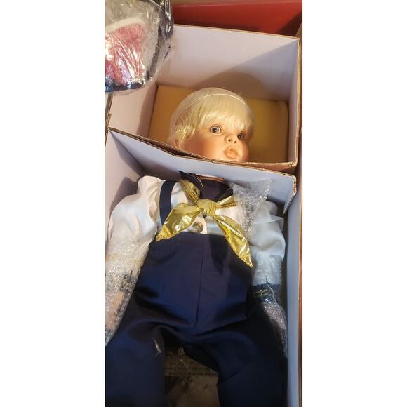 Fayzah Spanos 22" Porcelain Doll "Jacques" Blonde Boy LE 1340/2000 COA 2000 - Picture 1 of 12
